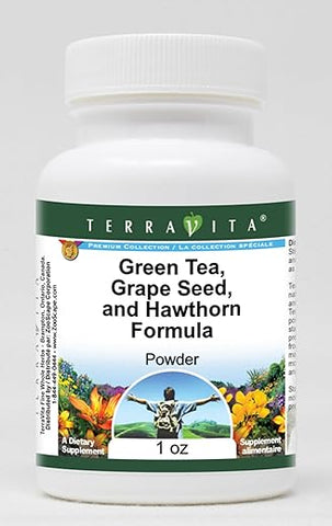 Terravita - High Blood Pressure Support Powder – Green Tea, Grape Seed and Hawthorn (1 oz, ZIN: 517082) – 3 Pack