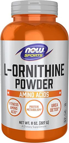 Sports Nutrition – Pó de L-Ornitina para Metabolismo Proteico e Desintoxicação de Ureia – Aminoácidos, 8-Ounce (227g) - NOW Foods