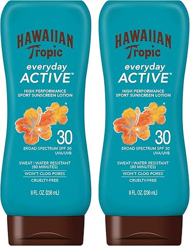 Protetor Solar Hawaiian Tropic Everyday Active FPS 30, Pack Duplo 240ml | Protetor Solar FPS 30, Bloqueador Solar, Sem Oxybenzone, Amplo Espectro, Pack Protetor Solar