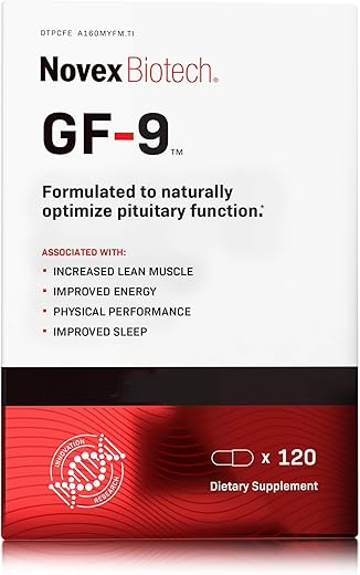 GF-9 – Suplemento para Aumentar Hormônio do Crescimento Naturalmente, 120 Cápsulas (30 Dias) - Novex Biotech