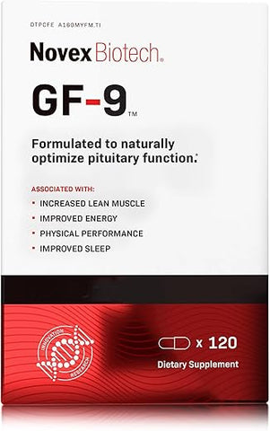 GF-9 – Suplemento para Aumentar Hormônio do Crescimento Naturalmente, 120 Cápsulas (30 Dias) - Novex Biotech