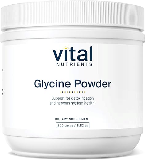 Glycine em Pó 250g | Aminoácido para Promover Sono Repousante, Alívio do Estresse, Memória e Suporte Cognitivo* | Suplemento Vegano de Glicina | Livre de Glúten, Laticínios e Soja - Vital Nutrients
