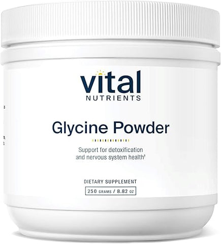 Glycine em Pó 250g | Aminoácido para Promover Sono Repousante, Alívio do Estresse, Memória e Suporte Cognitivo* | Suplemento Vegano de Glicina | Livre de Glúten, Laticínios e Soja - Vital Nutrients