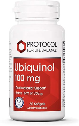PROTOCOL FOR LIFE BALANCE - Protocol For Life Balance – Ubiquinol 100 mg – Suporte Cardiovascular com Forma Ativa de CoQ10, Energia, Saúde do Coração, Atividade Antioxidante – 60 Softgels