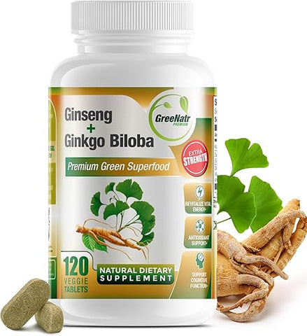 GreeNatr - Ginkgo Biloba: Melhore sua memória e concentração com o poderoso extrato de Ginkgo Biloba – 60 cápsulas de 500mg