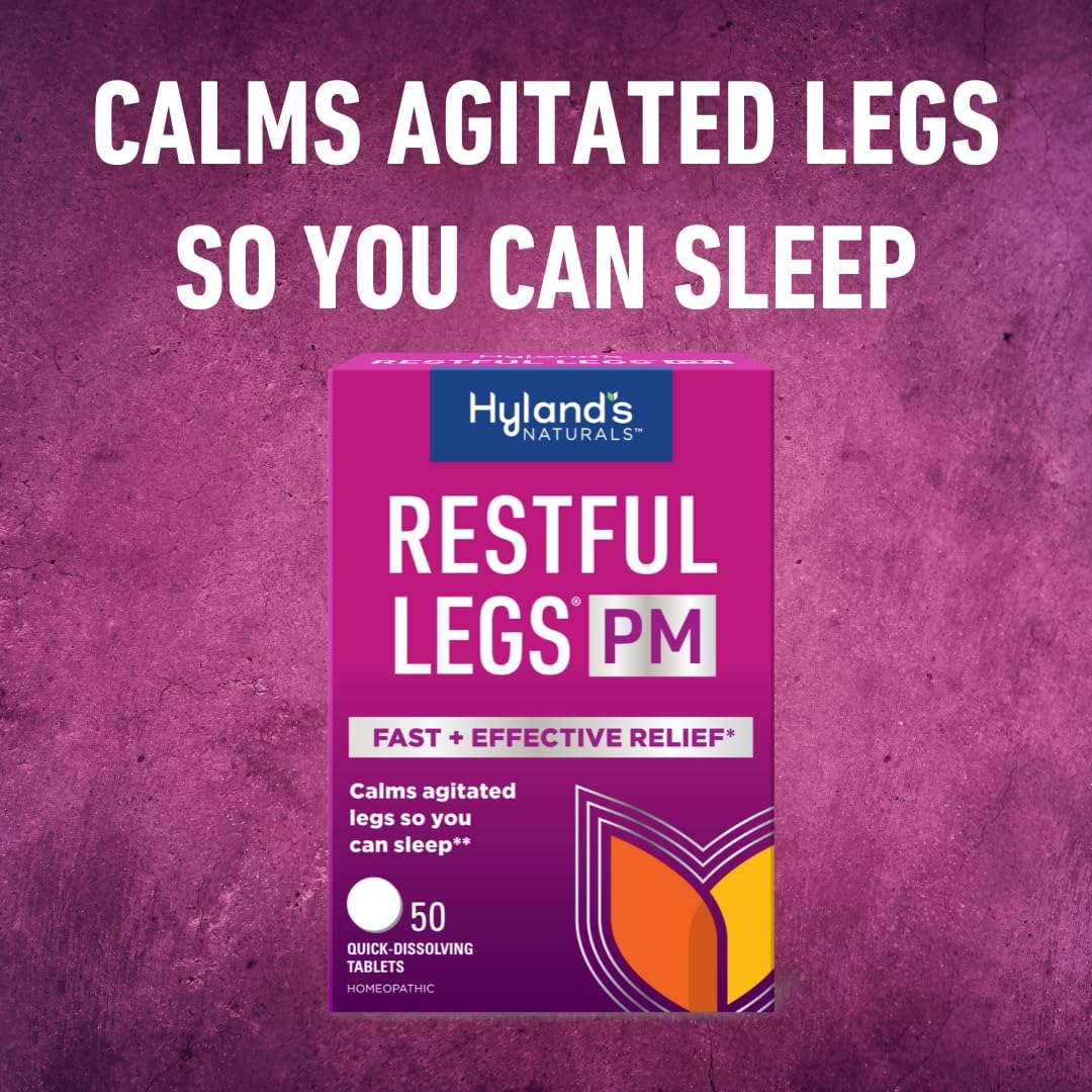 Hyland's Restful Legs PM, Nighttime Formula, Calms Agitated Legs so You Can Sleep, 50 Quick Dissolving Tablets