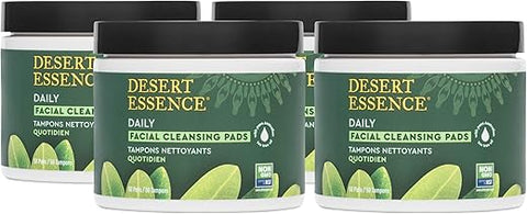 Desert Essence - Desert Essene Almofadas de Limpeza Facial Diária com Puro Óleo de Tea Tree Australiano, Hamamélis e Calêndula  Desert Essene