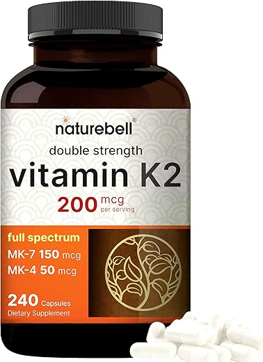 Suplemento de Vitamina K2 de Espectro Completo com MK-7 – Marca NatureBell - NatureBell