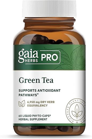 Pro Chá Verde – Suplemento Herbal de Chá Verde para a Saúde do Coração – Com Folha e Extrato de Chá Verde Orgânico – 60 Cápsulas Líquidas Veganas de Fitoterapia (30 Porções) - Gaia Herbs