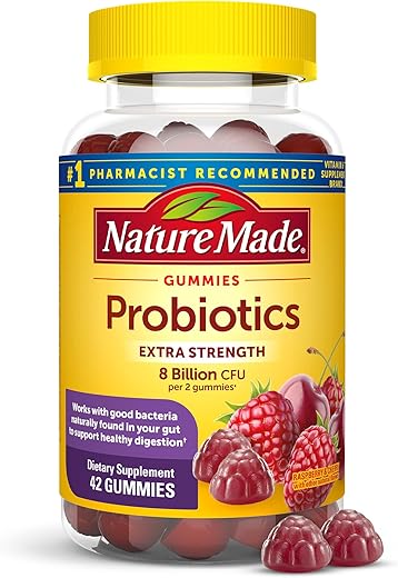 Ultra Strength Digestive Probiotics – Gomas Probióticas 42 Unidades, 21 Dias de Fornecimento para Mulheres e Homens - Nature Made