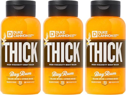 Duke Cannon Supply Co. - Duke Cannon – Sabonete Líquido Corporal de Alta Viscosidade para Homens (Rum de Baía, Pacote com 3)