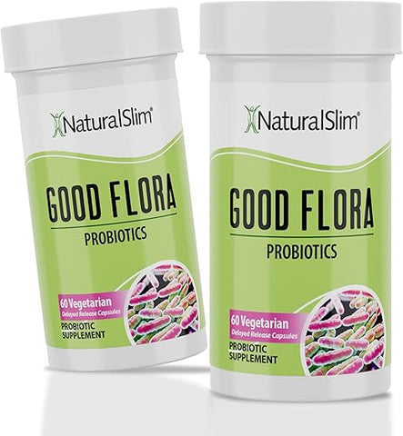 Good Flora – Probióticos para Saúde Digestiva, Flora Intestinal e Suporte Imunológico com Lactobacillus Acidophilus Probiótico | 7 Poderosas Cepas Probióticas | Livre de Glúten - NaturalSlim
