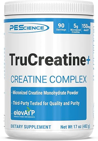 TruCreatine: Pó de Creatina Monohidratada e ElevATP, 90 Porções - PEScience