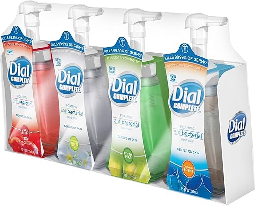 Complete Espuma Anti-Bacteriana para as Mãos – Kit com 4 Unidades de 7,5 Oz (221 ml) Cada - Dial