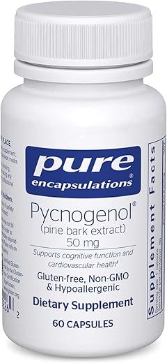 Pure Encapsulations - Pycnogenol 50 mg | Extrato de Casca de Pinheiro | Suporte à Função Cognitiva e Saúde Cardiovascular | 60 Cápsulas |