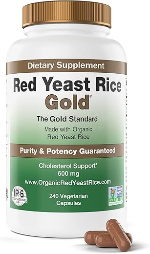 Red Yeast Rice Gold - 600 mg de Arroz Vermelho Orgânico – IP6 International – 240 Cápsulas Vegetais