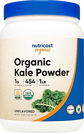 Pó de Couve Orgânica 454g – Natural, Não-OGM, Livre de Glúten, Certificado Orgânico USDA - Nutricost