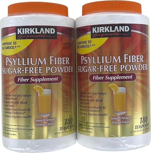 KIRKLAND - Kirkland Signature Psyllium Fiber Powder Sem Açúcar, 360 Doses – Fibra de Psyllium em Pó, 360 Doses