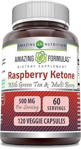 Amazing Nutrition - Amazing Formulas Cetona de Framboesa com Extrato de Chá Verde – 60 Cápsulas (500mg)