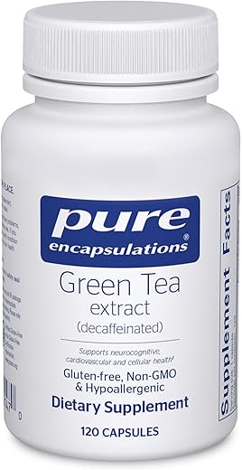 Extrato de Chá Verde Pure Encapsulations (Descafeinado) | Suporte Antioxidante Hipoalergênico para Todas as Células do Corpo* | 120 Cápsulas