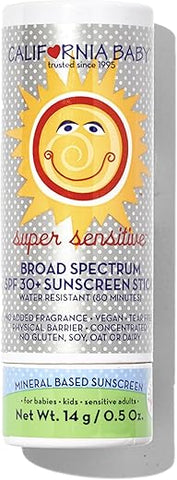 Protetor Solar em Bastão California Baby Super Sensitive SPF 30 | Amplo Espectro | Hipoalergênico sem Fragrância | Dióxido de Titânio | 14g