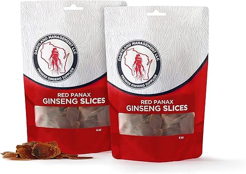 Dairyland Management LLC - Red Panax Ginseng Slices – 227g Pack Korean Panax Ginseng Slices – Sem GMO, Sem Glúten Fatias de Raiz de Ginseng Vermelho – Use Este Suplemento Herbal em Sopa, Chá, Mingau