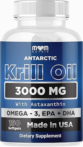 Dr. JOEL'S - Suplemento de Óleo de Krill Antártico Dr. JOEL’S MOM NUTRIX – 3000 mg por Porção – 150 Softgels – Alta Absorção de EPA, DHA, Astaxantina