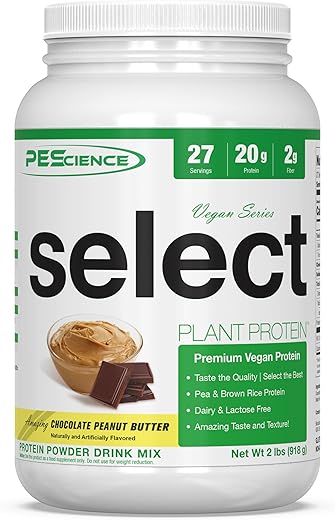Select Vegan – Proteína em Pó à Base de Plantas, Chocolate Peanut Butter, 27 Porções, Mistura Premium de Ervilha e Arroz Integral - PEScience