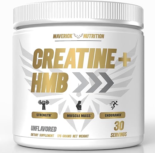 Maverick Nutrition - Creatina HMB em Pó para Homens – Suplemento de Creatina – Monohidrato de Creatina – 30g