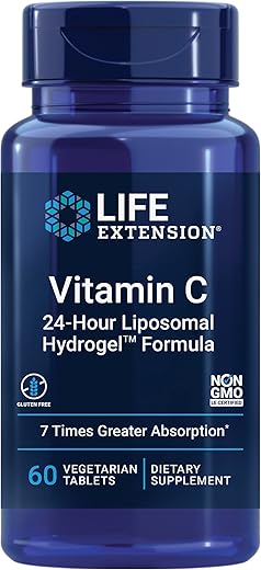 Vitamina C Lipossomal de Fórmula Hidrogel 24 Horas da Life Extension – Suplemento de Vitamina C Lipossomal para o Sistema Imunológico