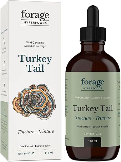 Extrato Líquido de Superalimento de Cauda de Peru Selvagem Canadense Original, Vegano, Não-OGM, Suporte à Saúde Imunológica e Intestinal, 118ML - Forage Hyperfoods