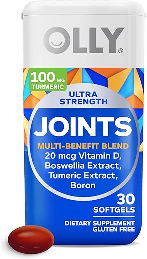 Ultra Joint Softgels – Extrato de Boswellia, Cúrcuma, Vitamina D, Boro – 30 Dias de Suprimento – 30ct - OLLY