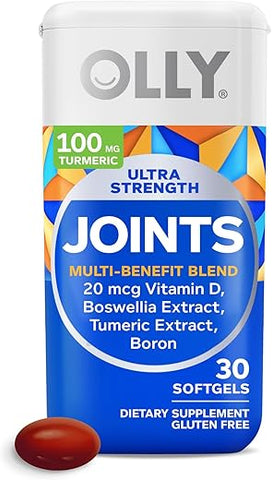 Ultra Joint Softgels – Extrato de Boswellia, Cúrcuma, Vitamina D, Boro – 30 Dias de Suprimento – 30ct - OLLY
