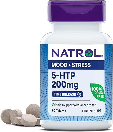 5-HTP 200mg: Suplemento Alimentar para Equilibrar o Humor, 60 Comprimidos de Liberação Prolongada, 60 Dias de Fornecimento - Natrol