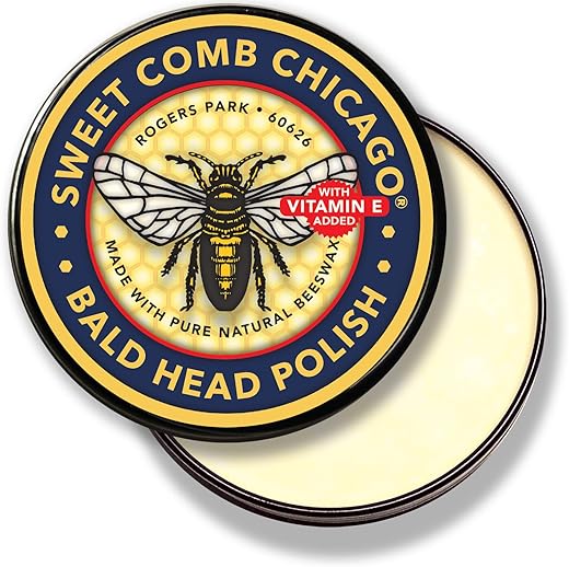 Sweet Comb Chicago - Polimento para Cabeças Calvas: Pós-barba para Homens, Hidratante à Prova d’Água para Cabeças Calvas, Ideal para o Dia dos Pais, Natal, Feriados, 120 ml