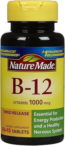 Vitamina B-12 1000 mg, 75 comprimidos – Aumente sua energia e bem-estar com a marca Nature Made - Nature Made