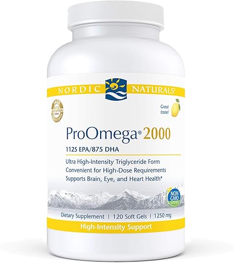 ProOmega 2000 – Óleo de Peixe Ultra Concentrado – Sabor Limão – 120 Cápsulas – 2150 mg Ômega-3 – Alta Potência – EPA - Nordic Naturals