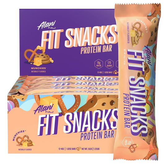 Fit Snacks Barra de Proteína – Munchies – 12 Barras – Marca Alani Nu - Alani Nu