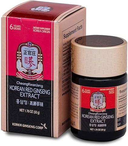 CheongKwanJang - Extrato de Ginseng Vermelho Coreano 50g | Chá de Ginseng, Suplemento de Saúde | Estimulante de Energia, Resistência, Circulação Sanguínea, Suporte Imunológico | 100% Extrato de Ginseng Vermelho Coreano | Vegano