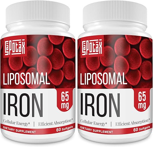 Sapotax - Liposomal Fe: Suplemento de Ferro para Mulheres, 65 mg com Ácido Fólico