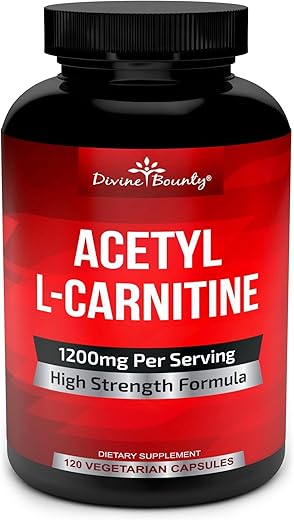 Suplemento de Acetil L-Carnitina em Cápsulas Vegetarianas 1200mg por Porção – 120 Cápsulas - Divine Bounty