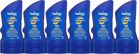 SPORT Protetor Solar FPS 50, Resistente à Água, Amplo Espectro FPS 50, Embalagem Econômica, Frasco de 90 ml, Pacote com 6 - Coppertone