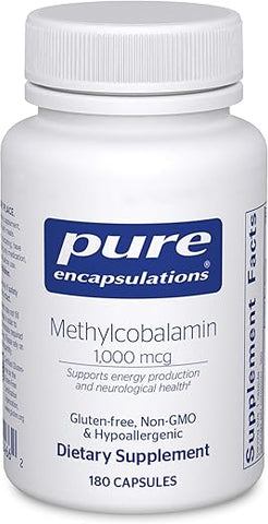 Suplemento de Vitamina B12 Methylcobalamin 1.000 mcg – Pure Encapsulations para Memória e Suporte Cerebral