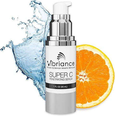 Super C Serum para Pele Madura, Fabricado nos EUA, Fórmula 3 em 1 Hidrata, Firmeza, Levanta, Suaviza, Combate Manchas e Rugas, Serum de Vitamina C; 30 ml - Vibriance