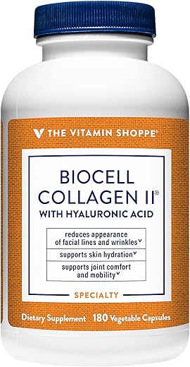 Biocell Collagen II com Ácido Hialurônico 1000mg – Promove Pele e Articulações Saudáveis - The Vitamin Shoppe