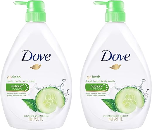 DOVE MEN + CARE - Dove Go Fresh Sabonete Líquido Nutritivo, Pepino e Verde – 1L x 2 Pack