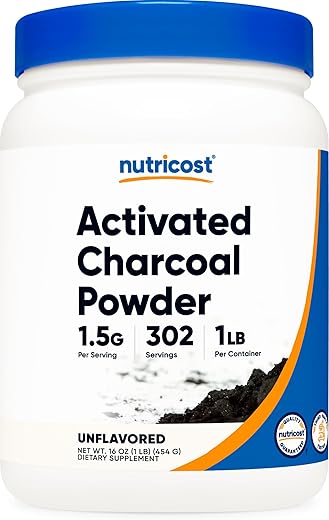Carvão Ativado em Pó 454g – Grau Alimentício, Pasta de Dente, Máscara Facial, Controle de Odor, Vegetariano, Sem Glúten, Não-OGM - Nutricost