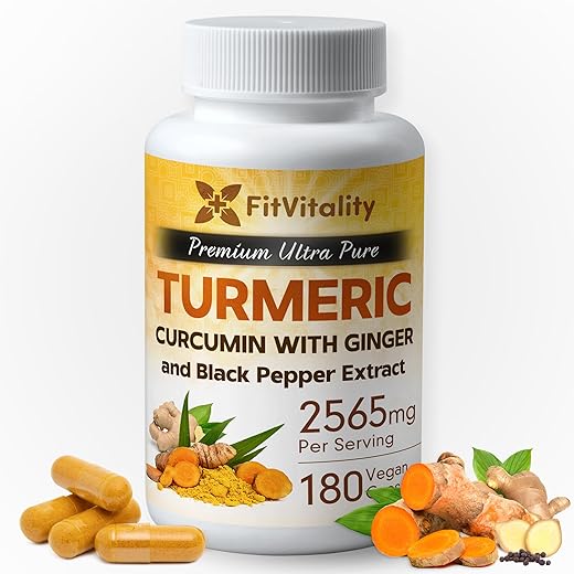 FITVITALITY - Curcumin 2565 mg – 180 Cápsulas – 95%% Curcuminoides | Turmeric – Marca Líder em Saúde e Bem-Estar