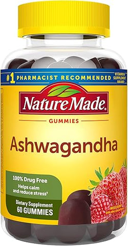 Ashwagandha Gummies Vegan – KSM 66 Ashwagandha para Suporte ao Estresse – 60 Unidades, Fornecimento de 30 Dias - Nature Made