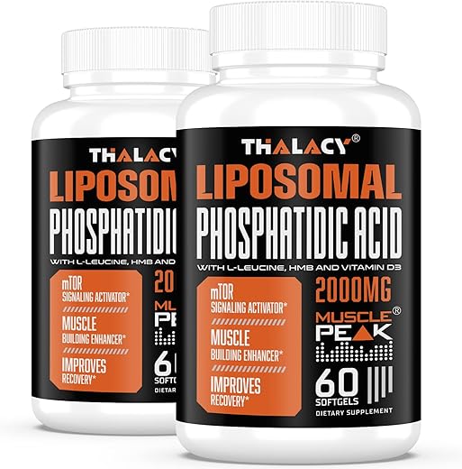 Thalacy - 2000mg Ácido Fosfatídico Lipossomal (PA) | Construtor Muscular, Suplementos de Construção Muscular de Alta Absorção para Homens